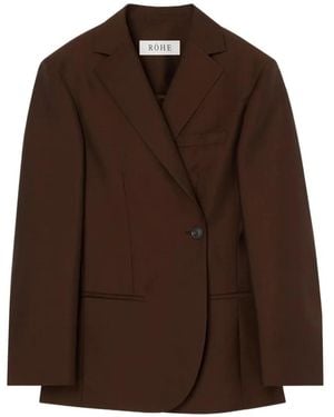 Rohe Chaqueta De Vestir De Piqué Con Solapa - Marrón
