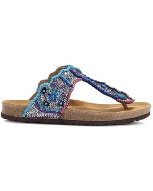Maliparmi Sunset Paisley Infrabijoux Bead-Embellished Sandals - Blue