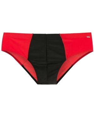 Amir Slama Two-Tone Swim Trunks - Red