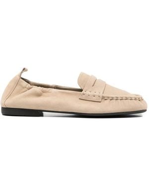 COPENHAGEN Suede Moccasins - White