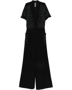 Norma Kamali Mono Geralyn Con Panel De Encaje - Negro
