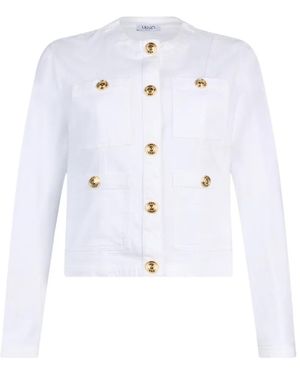 Liu Jo Patch-Pocket Denim Jacket - White