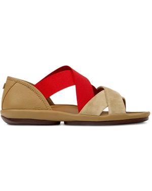 Camper Twins Crossover Strap Sandals - Red