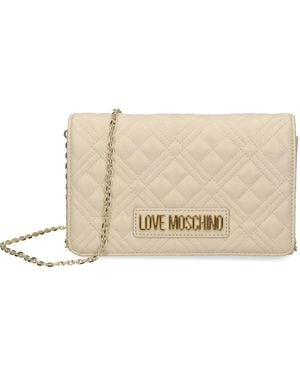 Love Moschino Leather Cross Body Bag - Natural