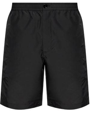 Theory Drawstring Cotton Shorts - Black