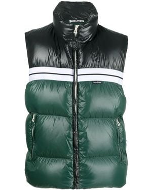 Palm Angels Colour-block Padded Gilet - Green