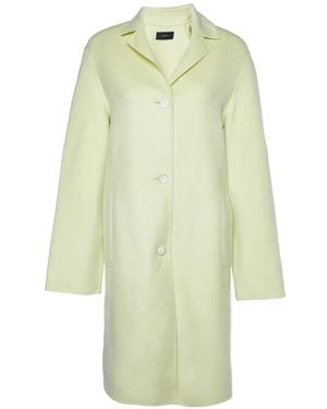 JOSEPH Lime Wool & Silk Caia Short Coat - White