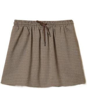 Twinset Check Drawstring Mini Skirt - Brown