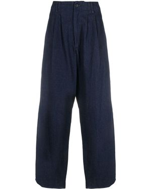 Yohji Yamamoto Wide-Leg Cotton Jeans - Blue