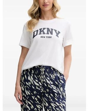 DKNY Pyjama mit abstraktem Print - Weiß