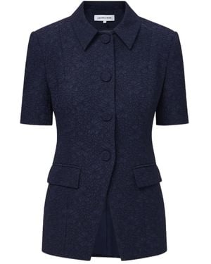 Veronica Beard Blazer mit Blumenprägung - Blau