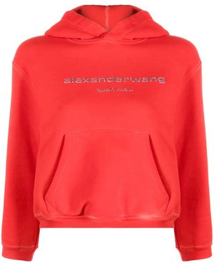 Alexander Wang グリッターロゴ パーカー - レッド