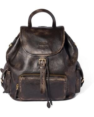 Miu Miu Large Leather Backpack - White
