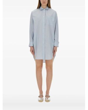 MICHAEL Michael Kors Pinstripe Button-Up Shirt Dress - Blue
