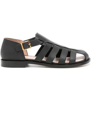 Loewe Campo Sandalen Aus Leder Mit Cut-Outs - Schwarz