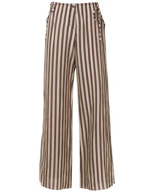Amir Slama Striped Wide-Leg Pants - White