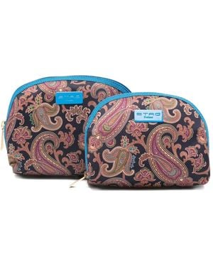 Etro ペイズリーコスメポーチ セット - ブルー