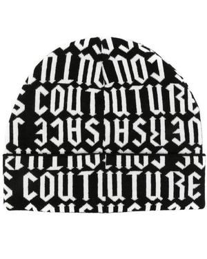 Versace Jeans Couture Berretto Con Logo Jacquard - Nero