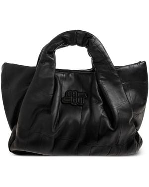 Munthe Lix Croco Croc-Effect Tote Bag - Black