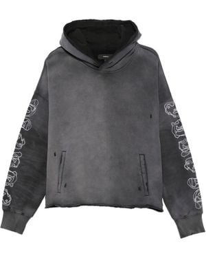 Purple Brand Hoodie im Used-Look - Grau