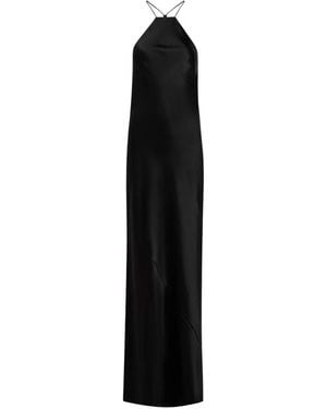 Delos Robe Longue En Satin À Dos Nu - Black