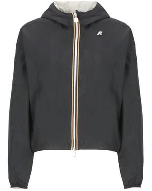 K-Way Laurette Plus.2 Hooded Reversible Jacket - Black