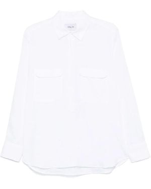 D4.0 Linen Polo Shirt - White