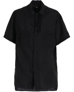 Y's Yohji Yamamoto Patch-Pocket Short-Sleeve Shirt - Black