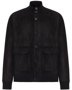 Salvatore Santoro Button Suede Jacket - Black
