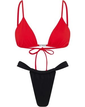 Let's Swim Triangle Bikini Top - Red