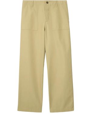 Burberry Pantaloni Con Logo - Giallo