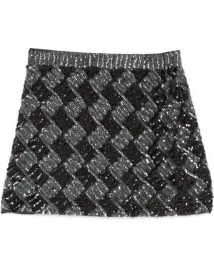 P.A.R.O.S.H. Sequin-Embellished Mini Skirt - Black