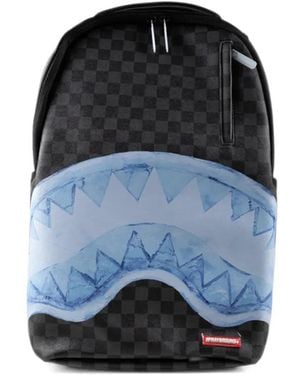Sprayground Shark Mouth Checkered Backpack - Blue