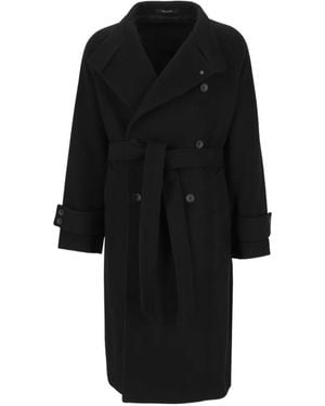 Tagliatore Heron Double-Breasted Belted Coat - Black