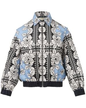 Biyan Floral-Print Jacket - Blue