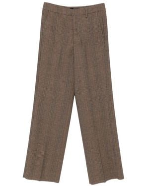 The Seafarer Vitti Prince Of Wales Check Tailored Trousers - Brown