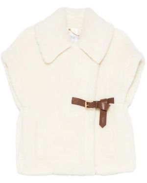 Max Mara Alpaca And Wool Teddy Cape - White
