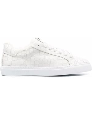 HIDE & JACK Crocodile-Effect Low-Top Trainers - White