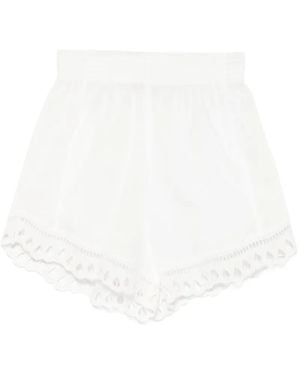 Ermanno Scervino Broderie-Anglaise Elasticated-Waist Shorts - White