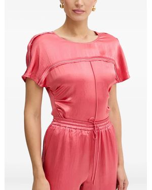 Pinko Paneled Short-Sleeve Top - Red