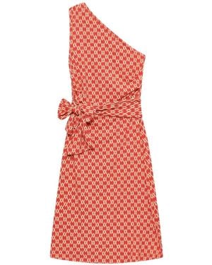 Maliparmi Geometric-Pattern Midi Dress - Red