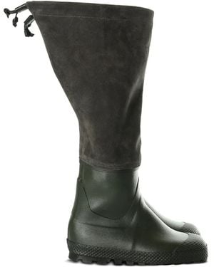 Rier Paneled Velour Rain Boots - Black