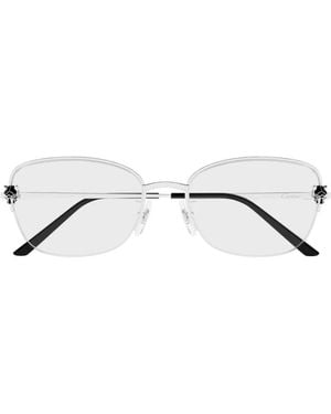 Cartier Panthère De Cartier Geometric-Frame Glasses - Metallic