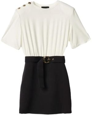 Gaelle Paris Belted Button-Detail Mini Dress - White
