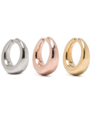 Panconesi Curved Earrings Set Of Three - Pink