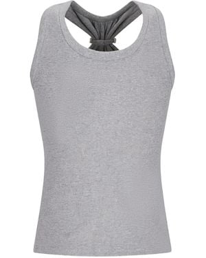 David Koma Crystal-embellished ribbed top - Grau