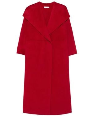 Liviana Conti Oversized-Collar Coat - Red
