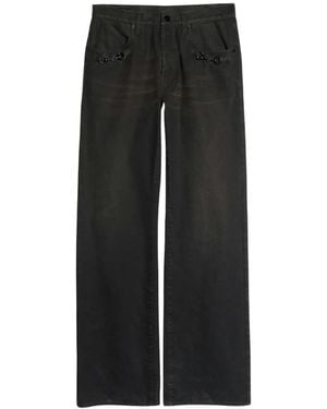 Gucci Vaqueros Anchos Horsebit - Negro