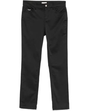 Liu Jo Logo-Patch Slim-Fit Trousers - Black