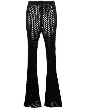 Moschino Crochet-Knit Flared Pants - Black